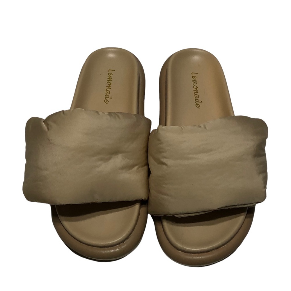 Adjustable Velcro Puffer Slides Sz 6